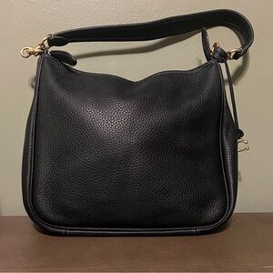 Coach Dark Grey/Black Pebbled Leather Shoulder Bag Tabby
